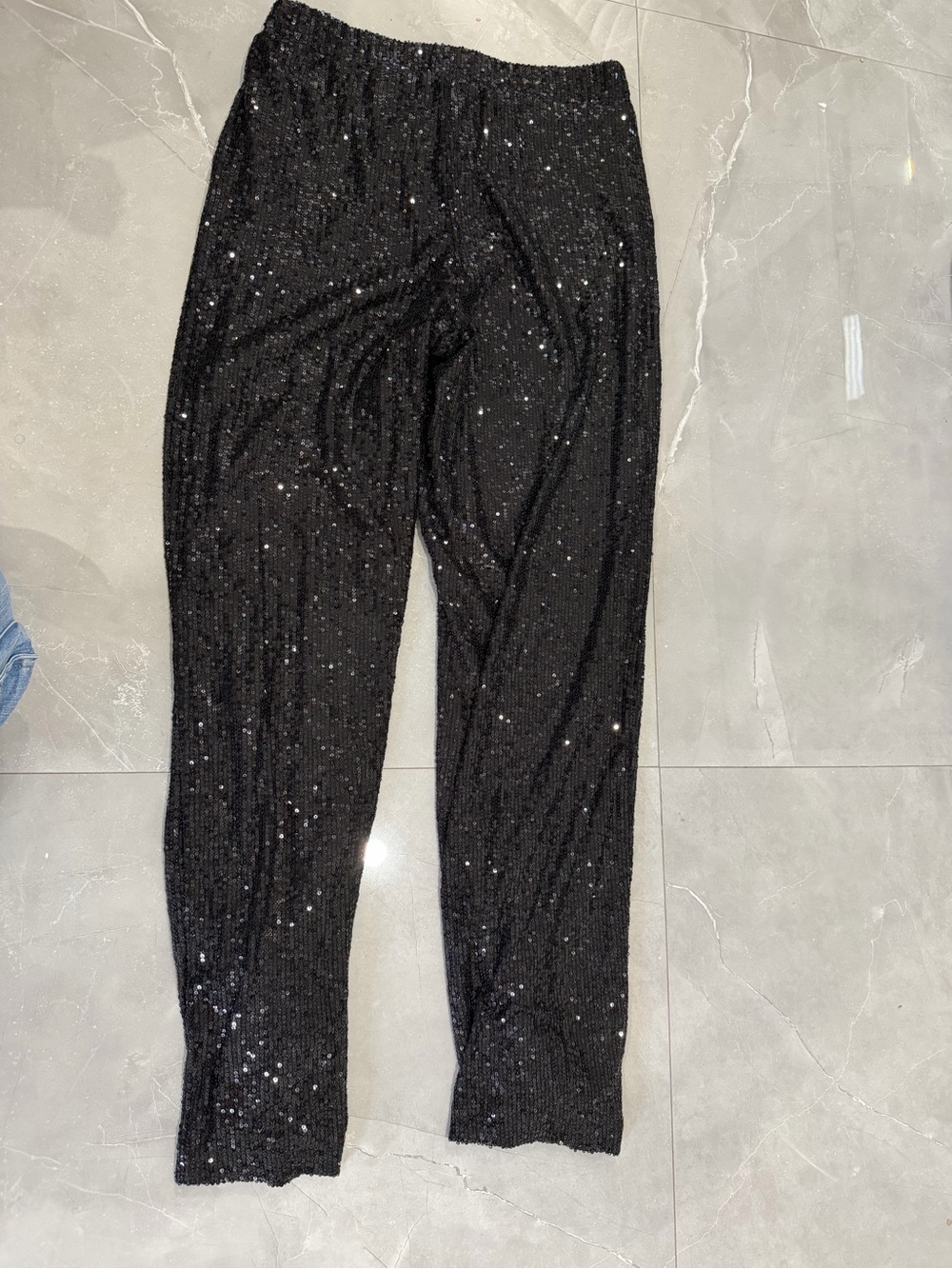 Blue Sol Black Sequin pull on  pants- Evening Sparkle